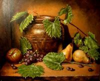 Fruits - Confit Pot With Fruits - Oil On Canvas